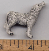 Handpainted White Wolf ceramic bead WB animal collectible gift